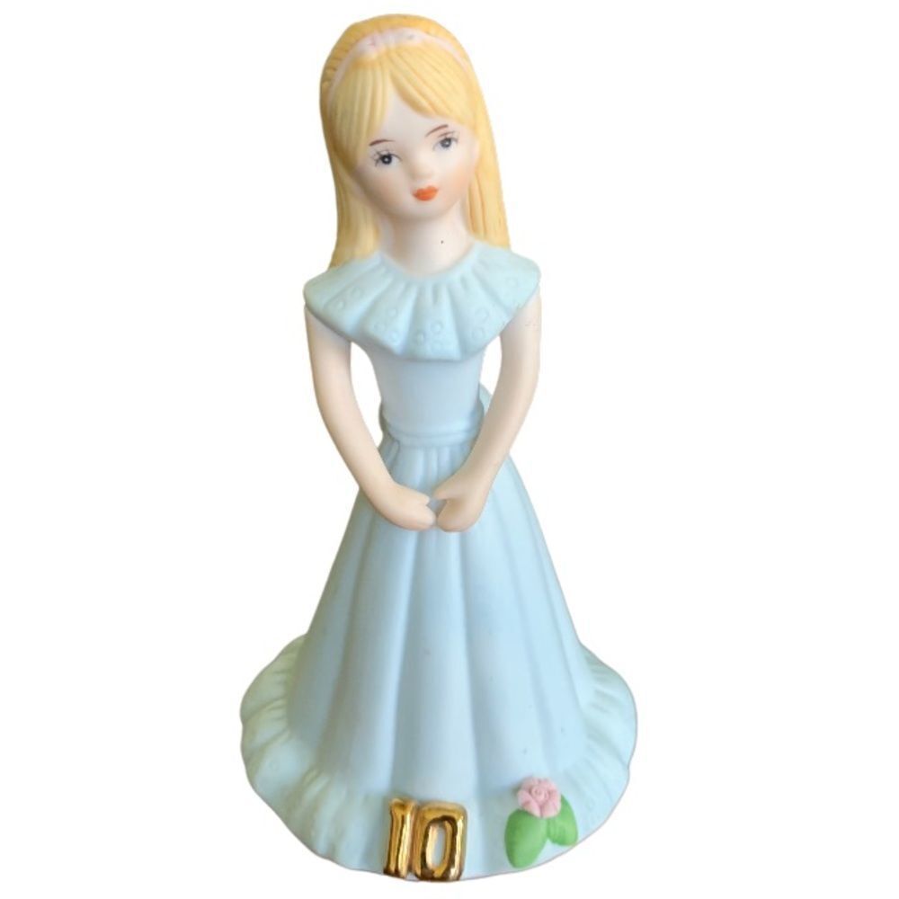 Vintage Enesco Growing Up Girls Age 10 Blonde Birthday Figurine 5”